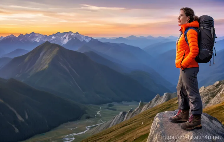 등산용 헤드램프 추천 - Prompt 1: Mountain Summit Dawn**