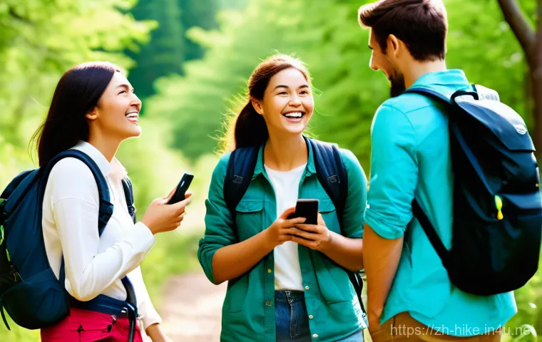 등산과 사회적 교류의 중요성 - **Prompt 1: Genuine Connections in Nature, Away from Screens**
    A diverse group of five young adu...